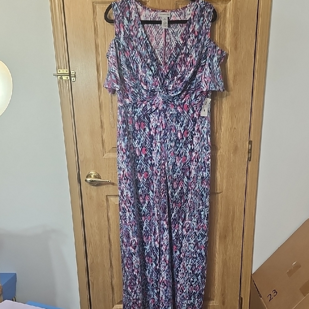 Catherines Pink and Blue Abstract Top